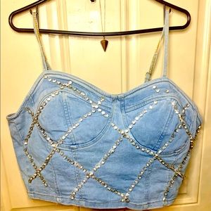 2XL Thrill Denim crop top